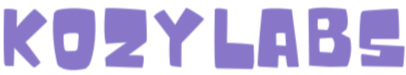 Purple 'KOZYLABS' text on a white background